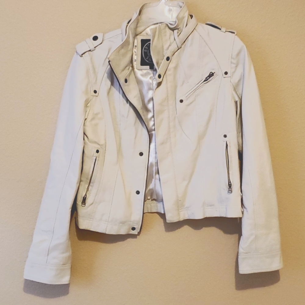 White leather jacket